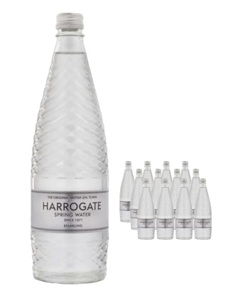 Harrogate Spring Sparkling Water Glass Bottle Multipack, 12 x 750 ml