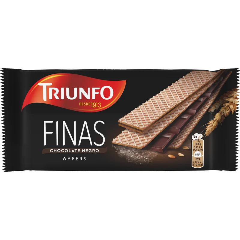 Triunfo Thin Wafers with Dark Chocolate Filling 92g