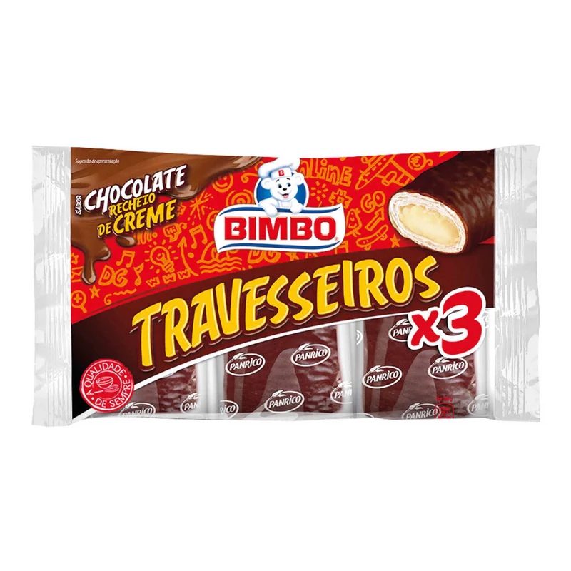 Bimbo Chocolate Filled Sponge Cakes 3 x 80g