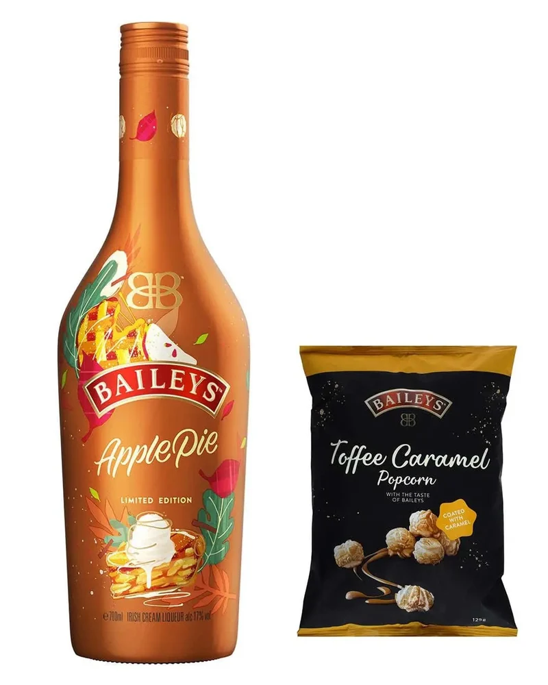 Baileys Apple Pie & Baileys Toffee Caramel Popcorn Bundle, 70 cl