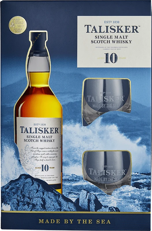 Talisker 10 Year Old 70cl Glass Gift Pack