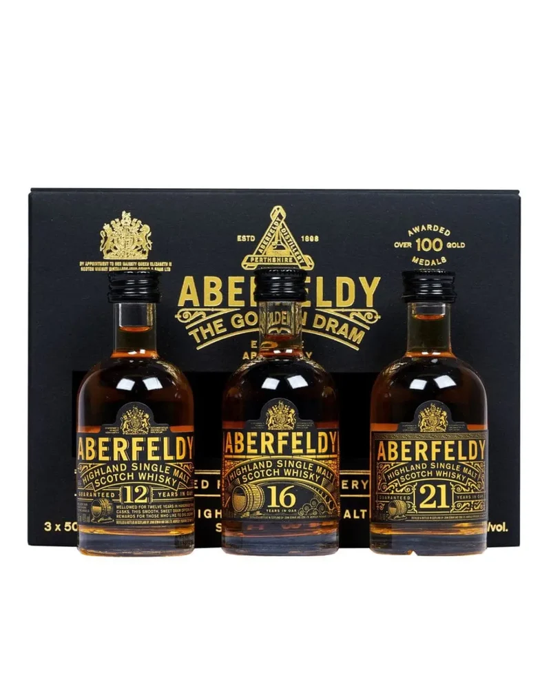 Aberfeldy The Golden Dram 12, 16 & 21 Year Old Tasting Collection, 5 cl