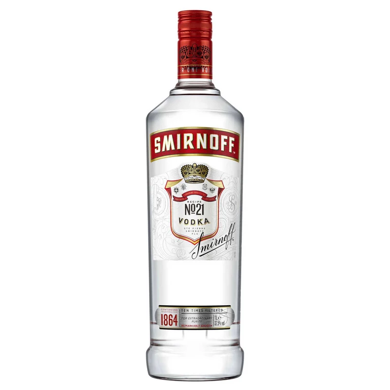 Smirnoff Red Label Vodka 1L 37.5% ABV