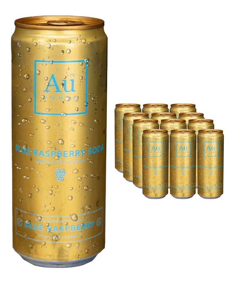 Au Vodka Blue Raspberry Premixed Cans Multipack, 12 x 330 ml