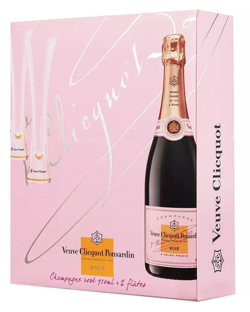 Veuve Clicquot Rosé Flute Pack Champagne, 75 cl