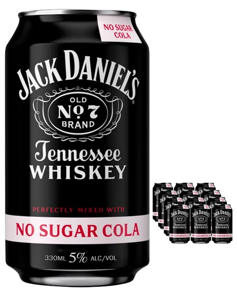 Jack Daniel's Whiskey & Zero Sugar Cola Premix Can Multipack, 12 x 330 ml