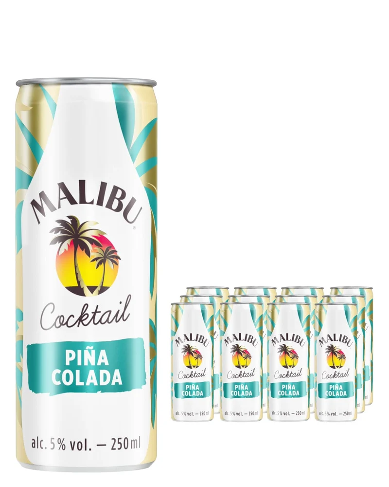 Malibu Pina Colada Pre-Mixed Can Multipack, 12 x 250 ml