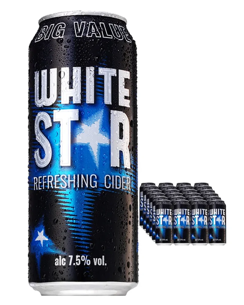 White Star Cider Cans Multipack, 24 x 500 ml
