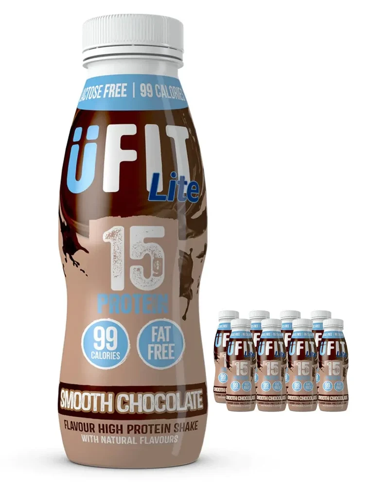 UFIT High Protein Shake Lite Smooth Chocolate Drink Multipack, 8 x 310 ml