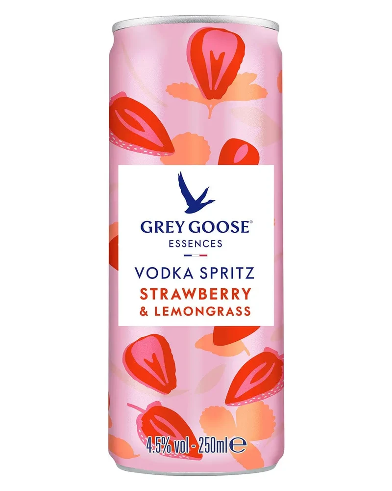 Grey Goose Essences Strawberry & Lemongrass Premixed Can, 250 ml