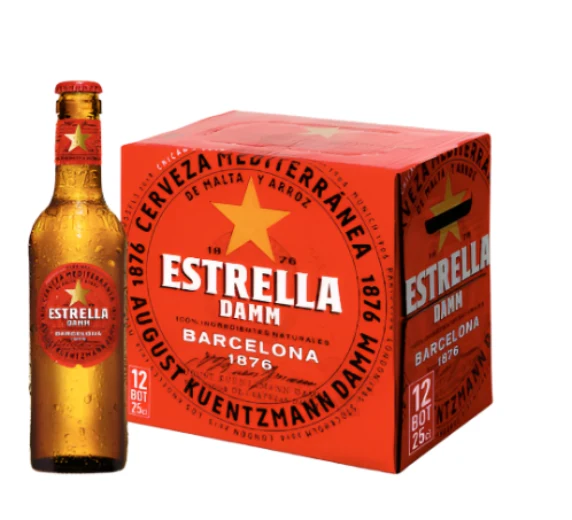 Estrella Damm Lager 12 x 250ml Bottles 5.4% ABV