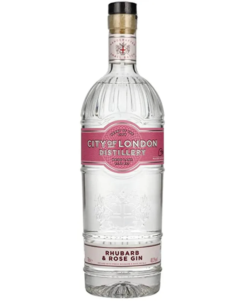City Of London Rhubarb and Rose Gin, 70 cl
