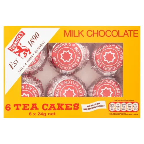 Tunnock's Milk Chocolate Teacakes 6 x 24g