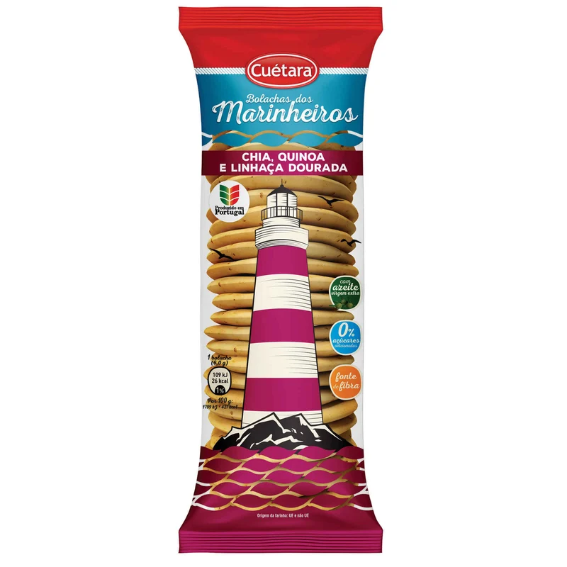 Cuétara Marinheiros Chia Quinoa and Golden Linseed Crackers 150g