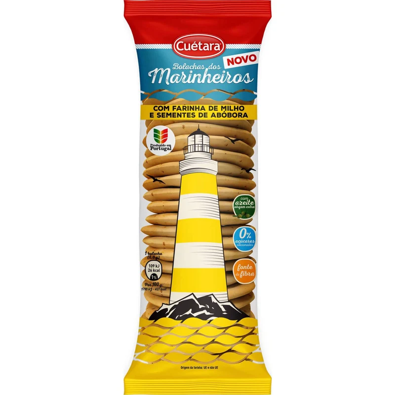 Cuétara Marinheiros Corn and Pumpkin Seed Crackers 150g