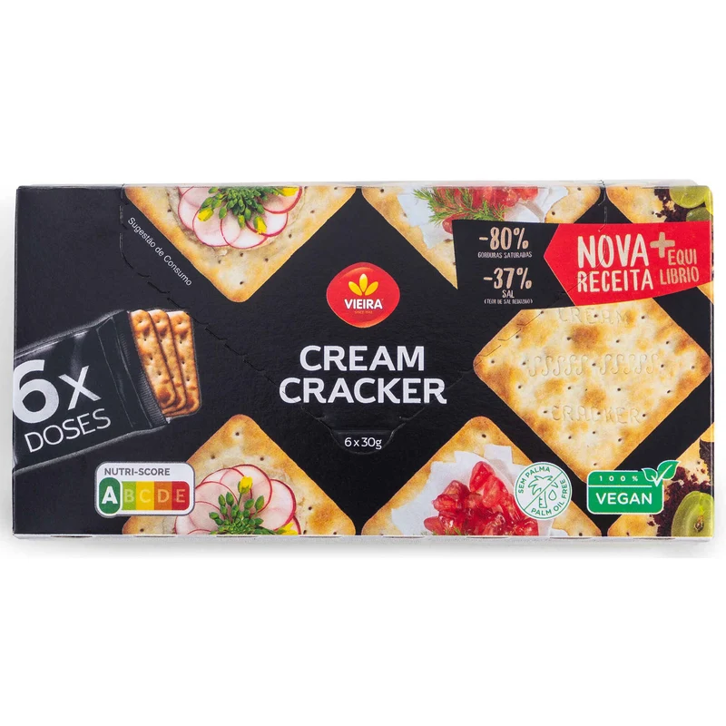 Vieira de Castro Cream Crackers 180g (6 x 30g)