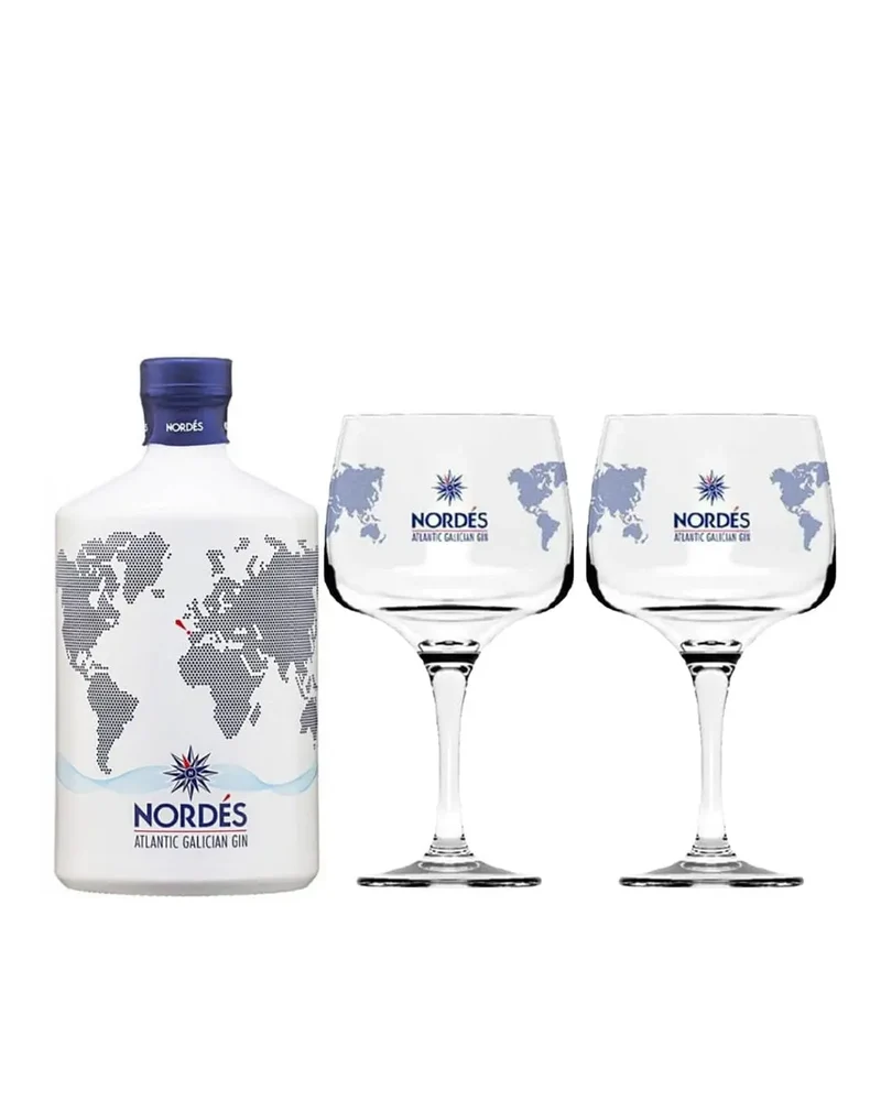Nordés Atlantic Galician Gin Gift Pack With 2 Glasses, 70 cl