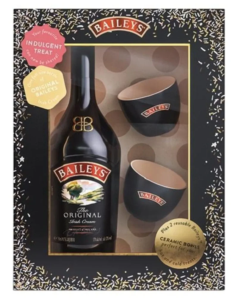 Baileys Original Irish Cream Gift Pack With 2 Ceramic Bowls, 70 cl