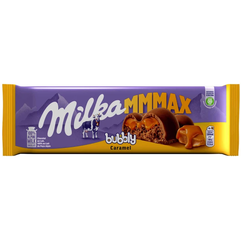 Milka Mmmax Bubbly Caramel Milk Chocolate 250g
