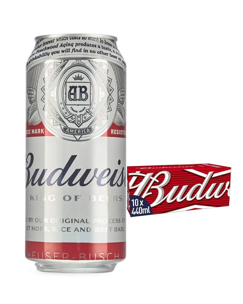 Budweiser Premium Lager Beer Can Multipack, 10 x 440 ml