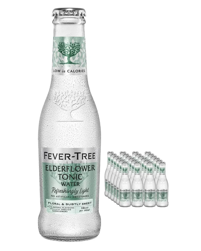 Fever-Tree Refreshingly Light Elderflower Tonic Water Multipack, 24 x 200 ml
