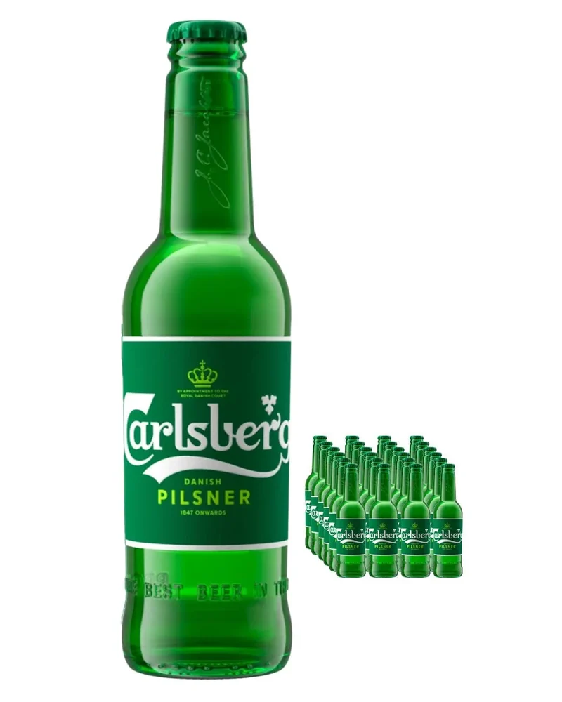 Carlsberg Pilsner Beer Glass Bottle Multipack, 24 x 330 ml