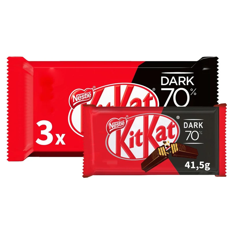 Nestlé KitKat Dark 70% Cocoa 3 x 41.5g (124.5g)