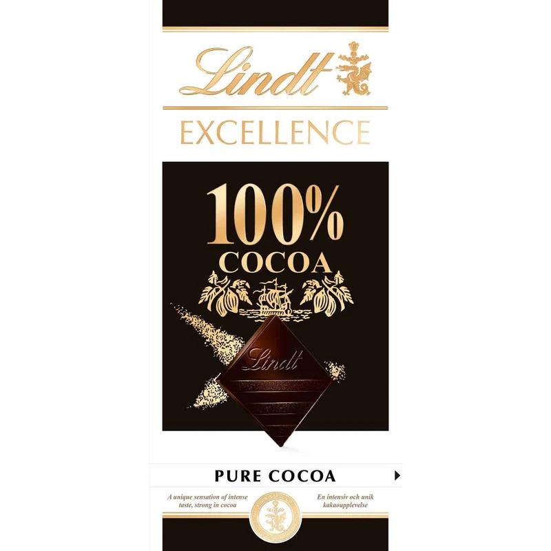 Lindt Excellence 100% Cocoa Dark Chocolate 50g