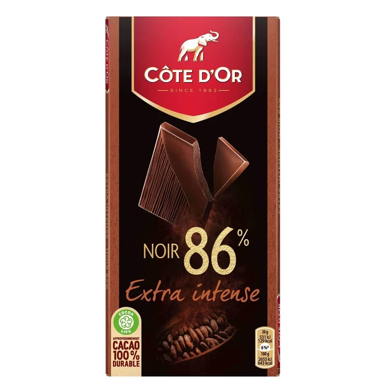 Côte d'Or Noir 86% Cocoa Extra Intense Dark Chocolate 100g