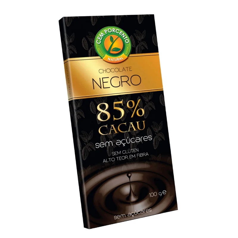 Cem Porcento 85% Cocoa Dark Chocolate with Sweetener 100g