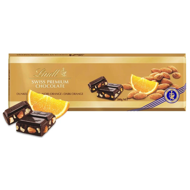 Lindt Dark 70% Cocoa Orange and Almond Chocolate 300g