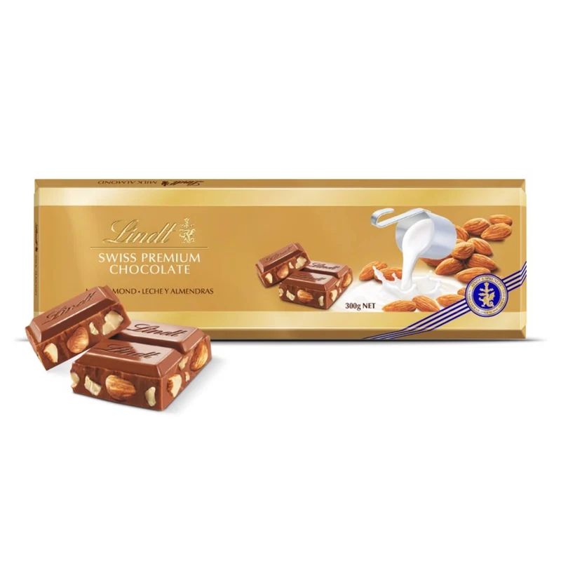 Lindt Gold Milk Chocolate with Whole Almonds 300g