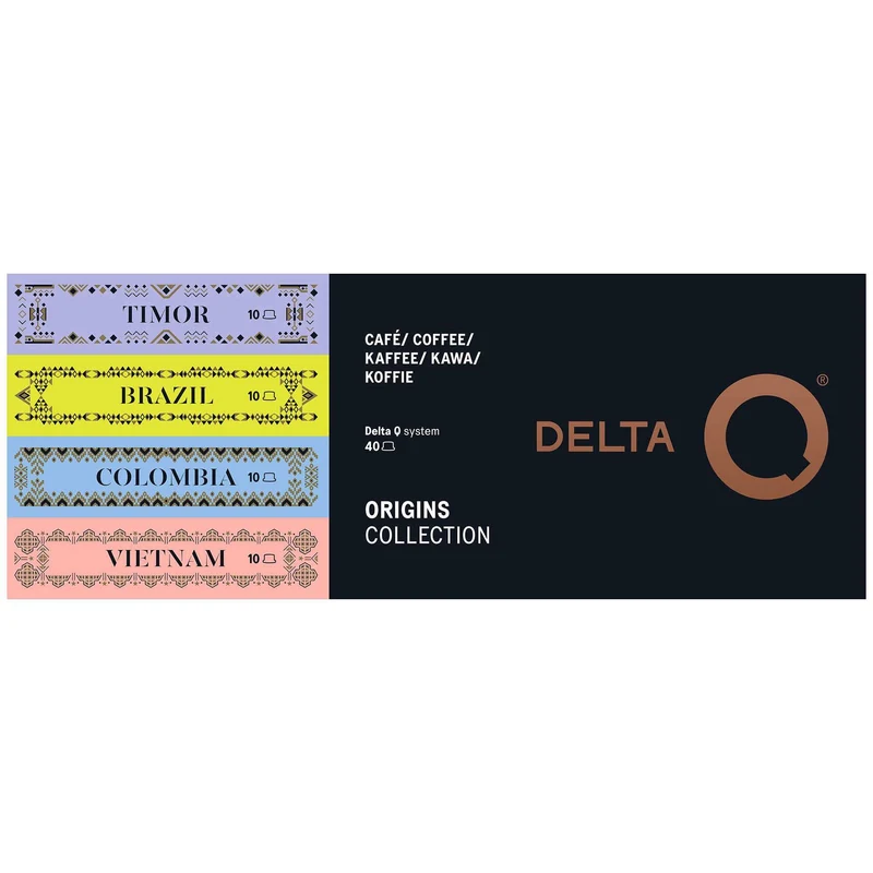 Delta Q Origins Coffee Capsules Timor, Brazil, Colombia and Vietnam 40 Pack