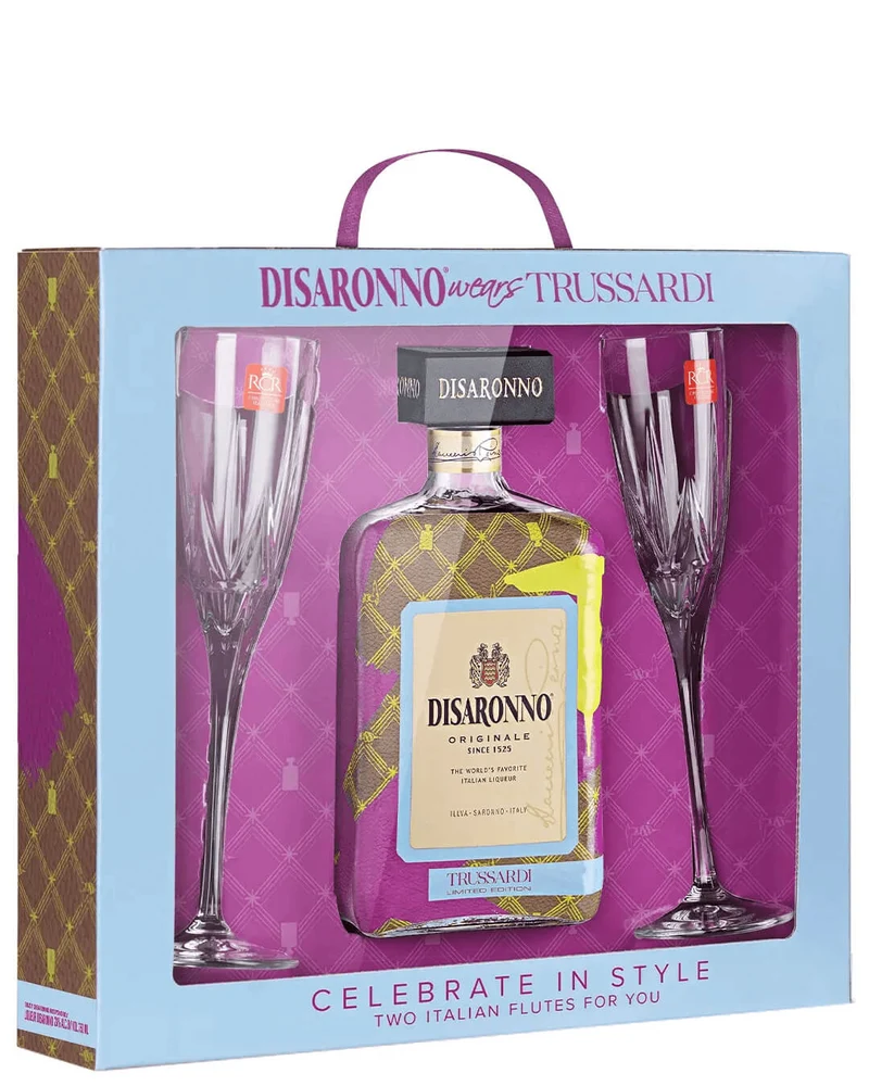 Disaronno Amaretto Champagne Flute Gift Set, 70 cl