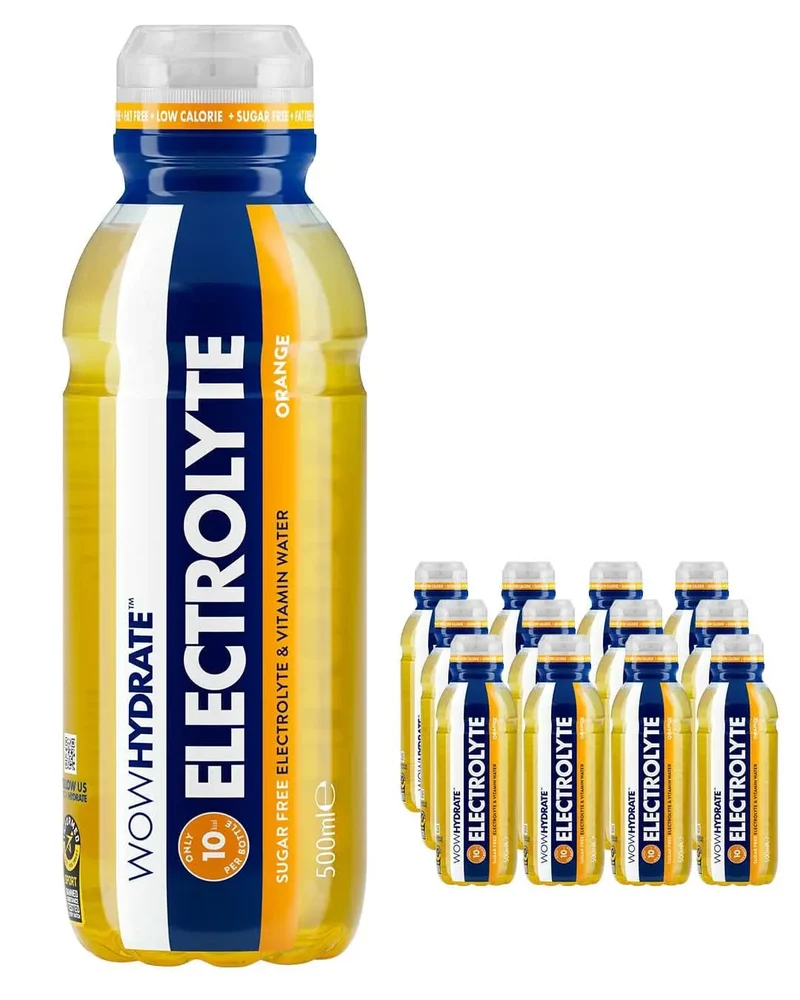 Wow Hydrate Electrolyte Orange Drink Multipack, 12 x 500 ml