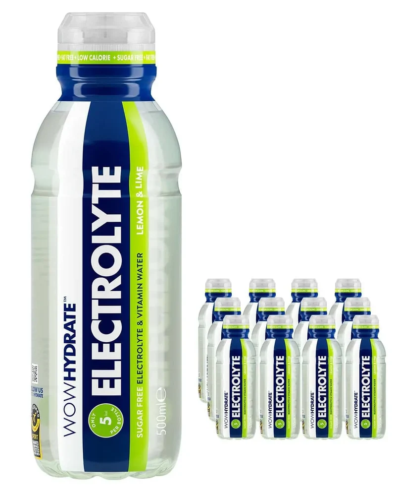 Wow Hydrate Electrolyte Lemon & Lime Drink Multipack, 12 x 500 ml