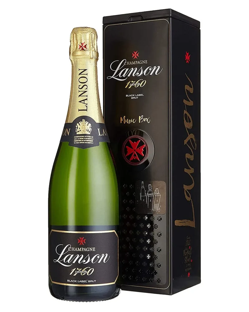 Lanson Black Label Brut Champagne in Music Box, 75 cl