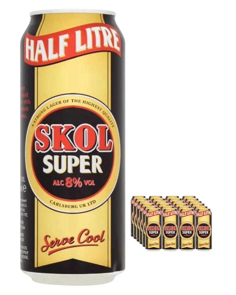 Skol Super Lager Beer, 24 x 500 ml