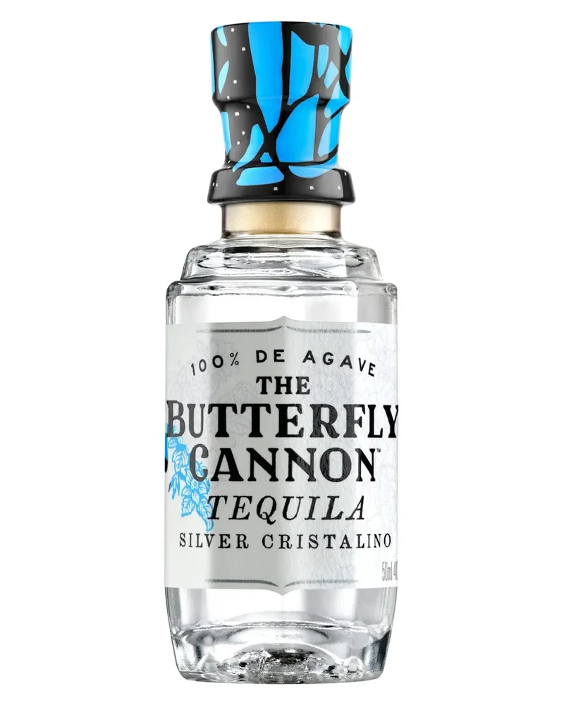 The Butterfly Cannon Cristalino Blanco Tequila Miniature, 5 cl