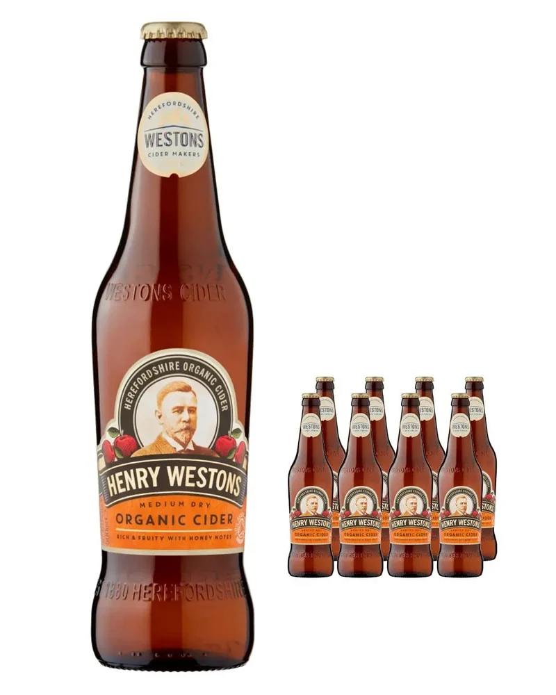Henry Westons Organic Medium Dry Cider Multipack, 8 x 500 ml
