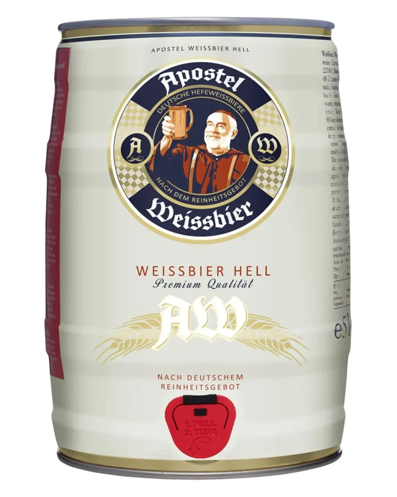 Apostel Hefe Weissbier Beer Keg, 5 L,