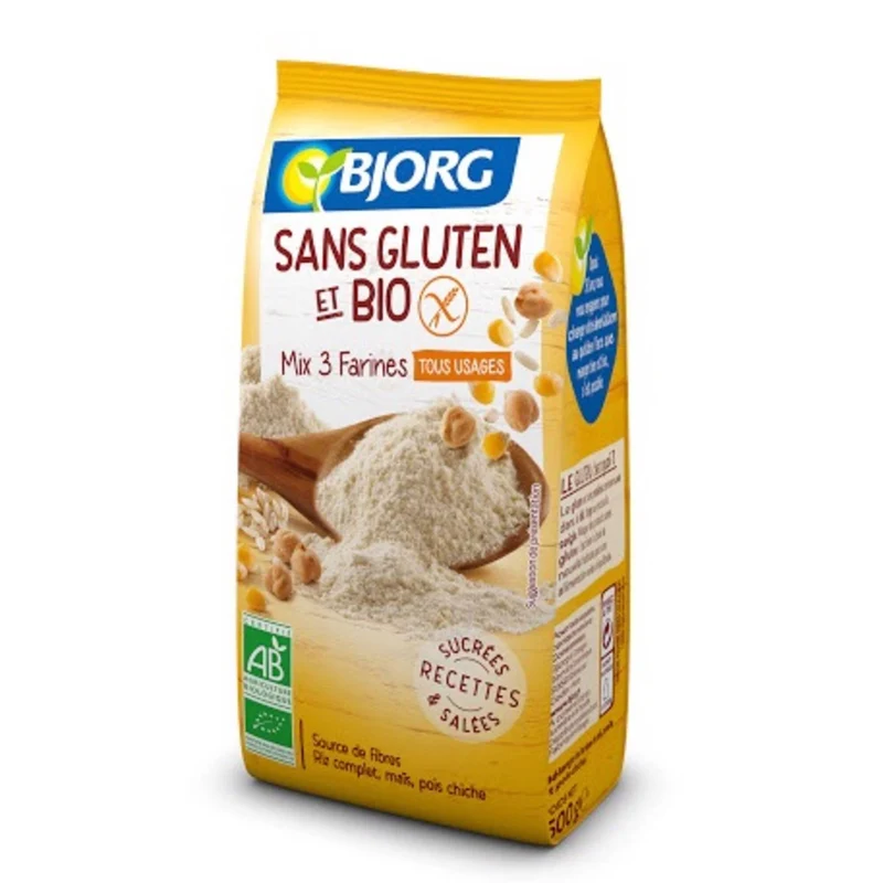 Bjorg Gluten Free Three Flour Mix 500g