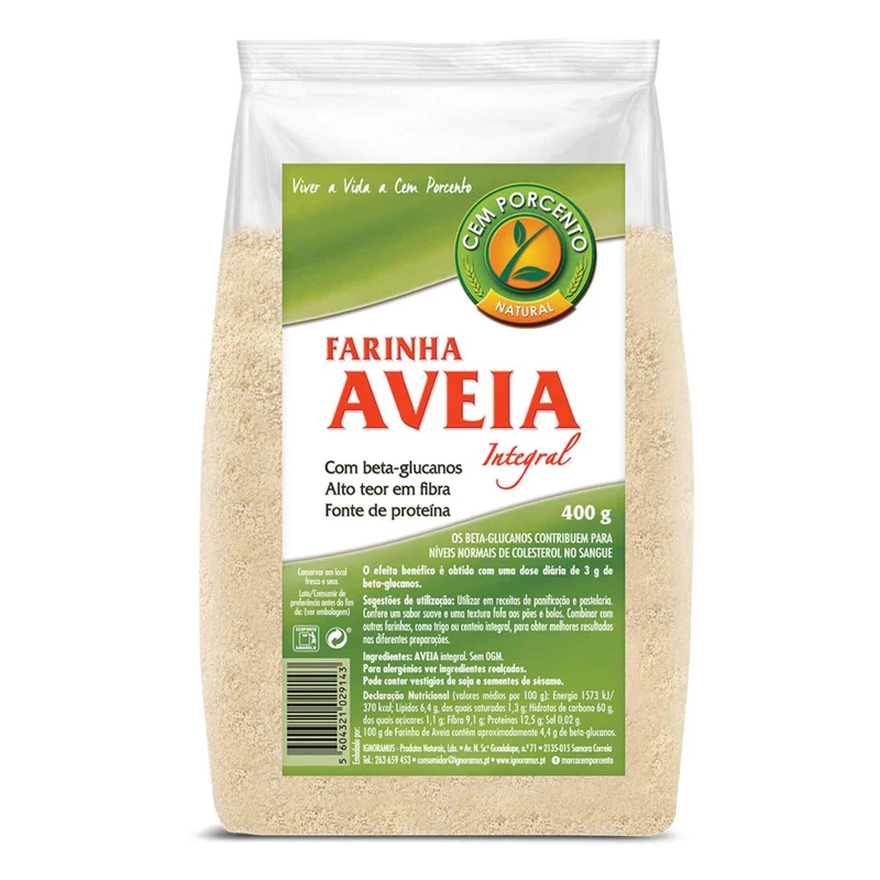 Cem Porcento Wholegrain Oat Flour 400g