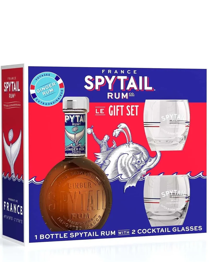 Spytail Ginger Rum with 2 Glasses, 70 cl