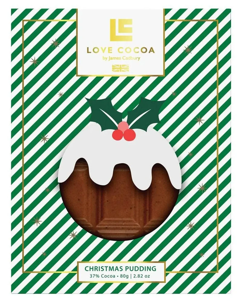 Love Cocoa Christmas Pudding Milk Chocolate Bar, 75 g
