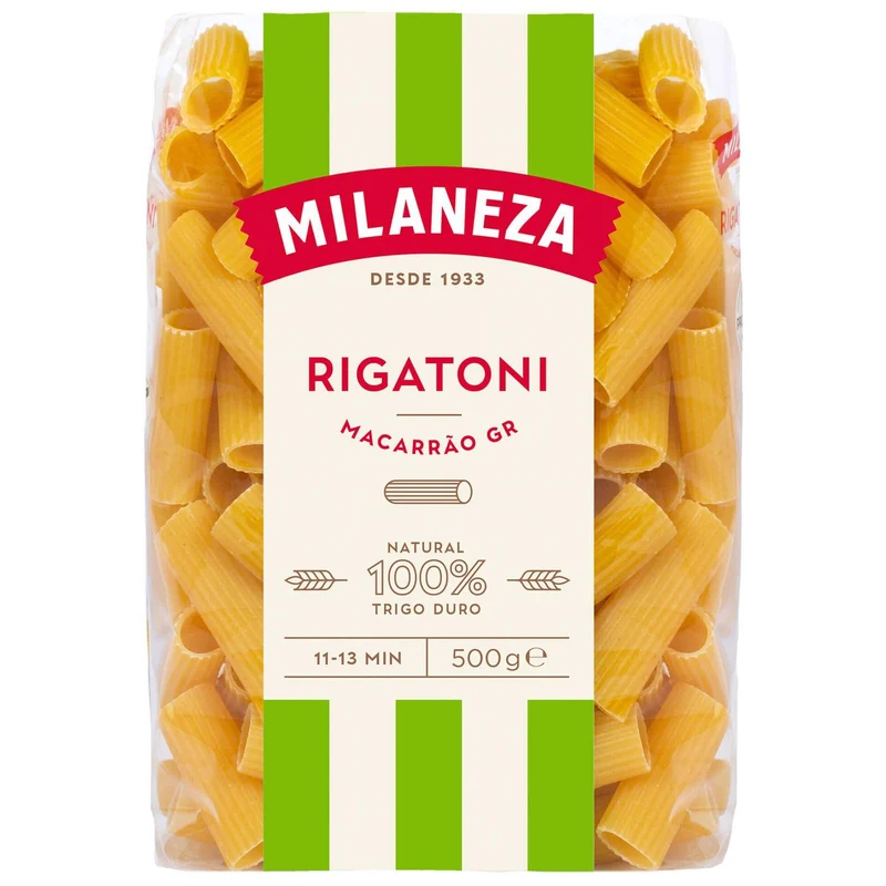 Milaneza Macarrão Grande Riscado Rigatoni 500g