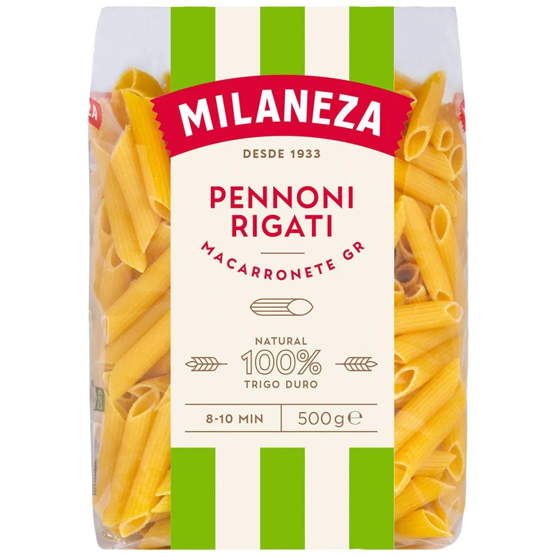 Milaneza Macarronete Grande Riscado Pennoni Rigate 500g