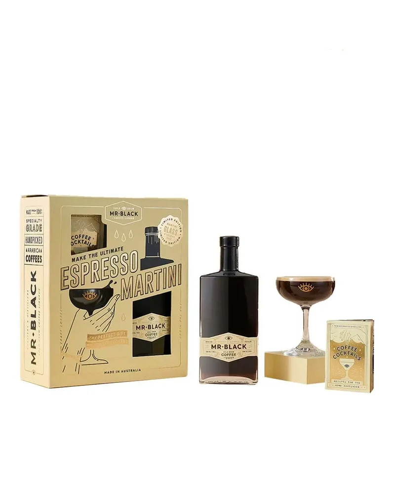 Mr. Black Cold Brew Coffee Liqueur Espresso Martini Gift Set, 70 cl