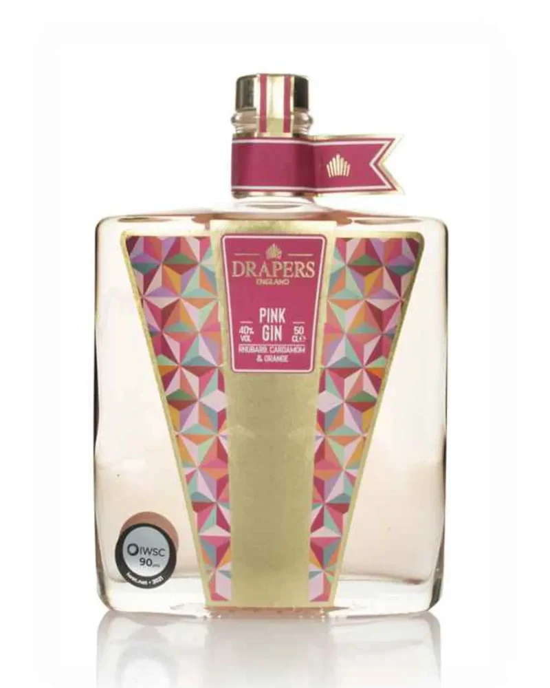 Drapers English Rhubarb, Cardamom & Orange Flavoured Pink Gin, 50 cl
