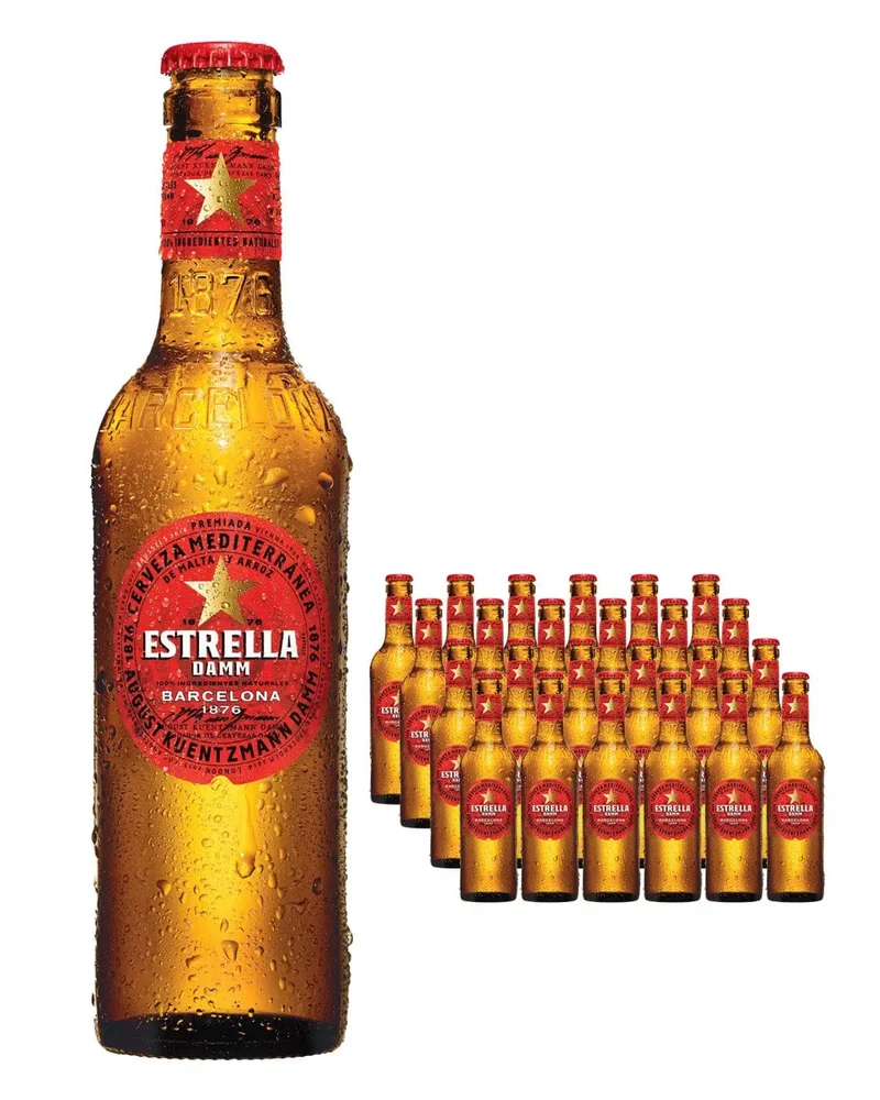 Estrella Damm Premium Lager Beer, 12 x 330 ml BBE 26/03/2026